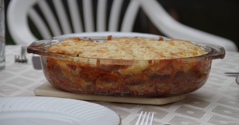 Kürbis-Lasagne mit Tomaten